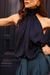 Navy Silky Halter Top