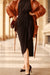 Black Midi Wrap Skirt