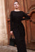 Round Neck Black Maxi Wrap Dress
