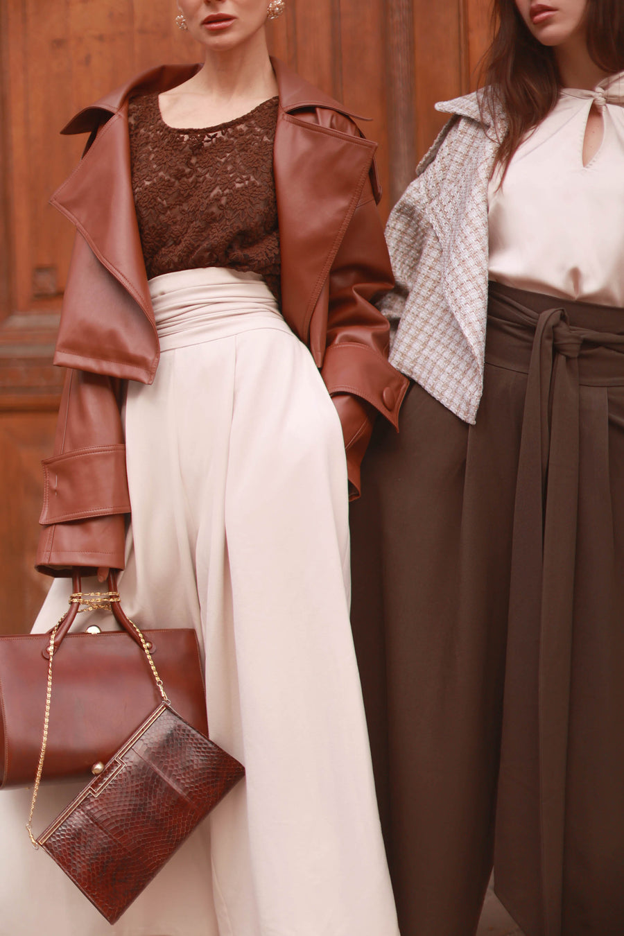 Brown Tailored Wrap Trousers