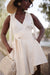 Cream Tailored Wrap Shorts