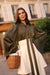 Olive Satin Baroque Blouse