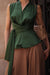 Green Satin Duchesse Blouse