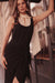 Black Sleeveless Wrap Dress