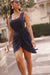 Navy Sleeveless Wrap Dress
