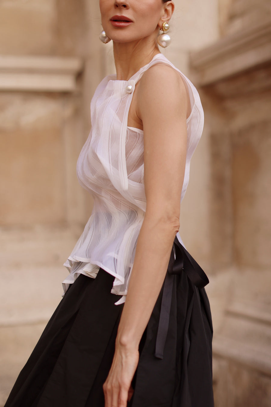 Sheer Silk Orsay Blouse