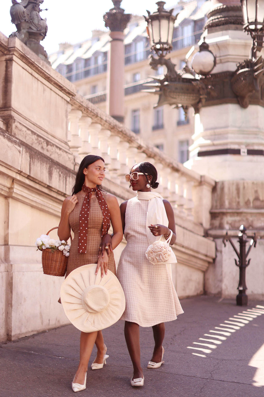 Beige Tweed Swing Dress