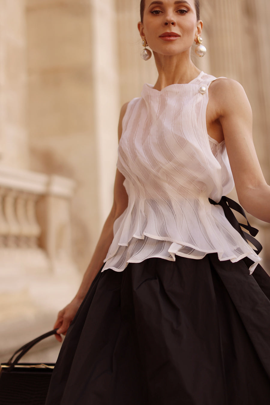 Sheer Silk Orsay Blouse