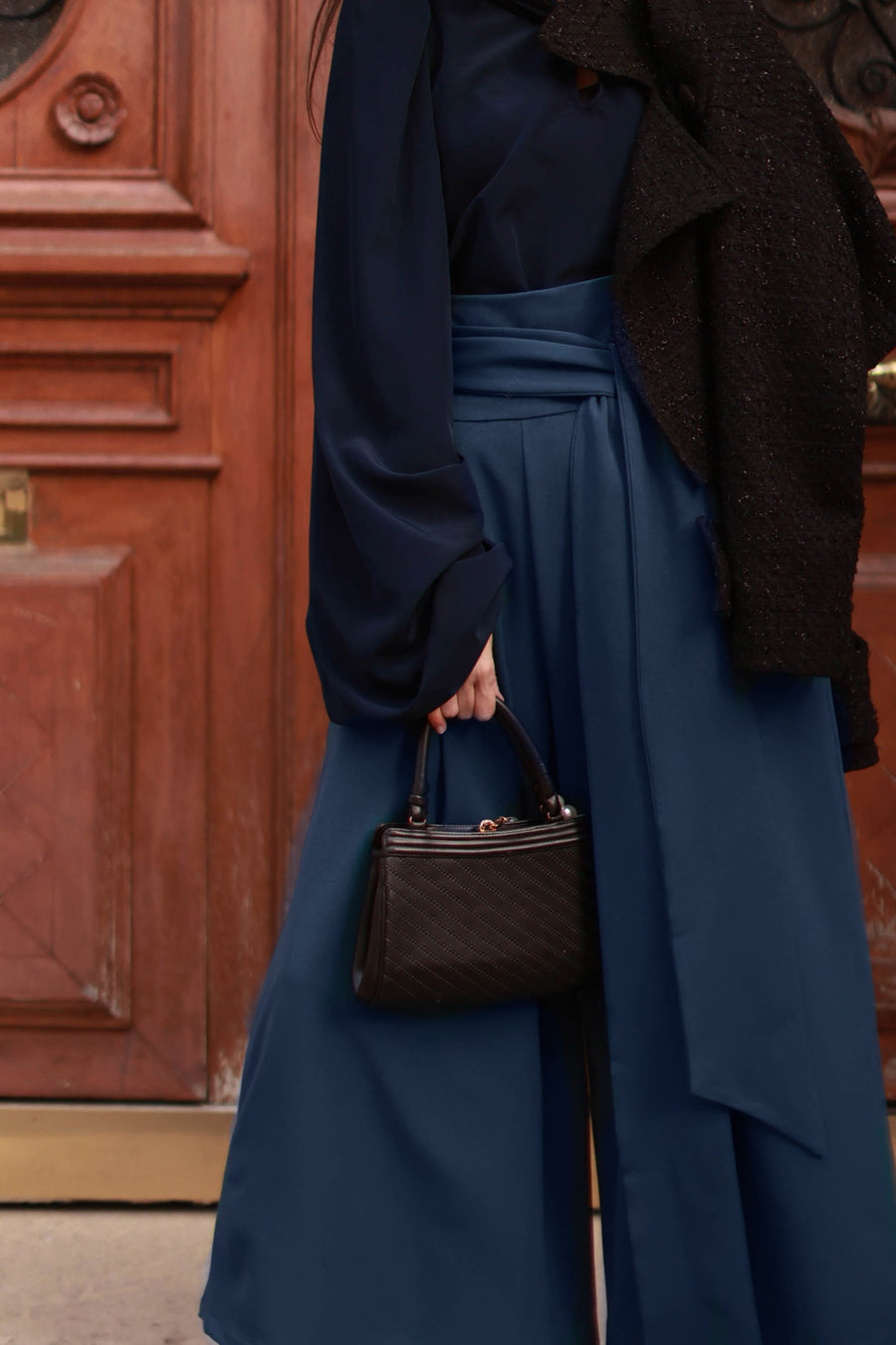 Blue Tailored Wrap Trousers