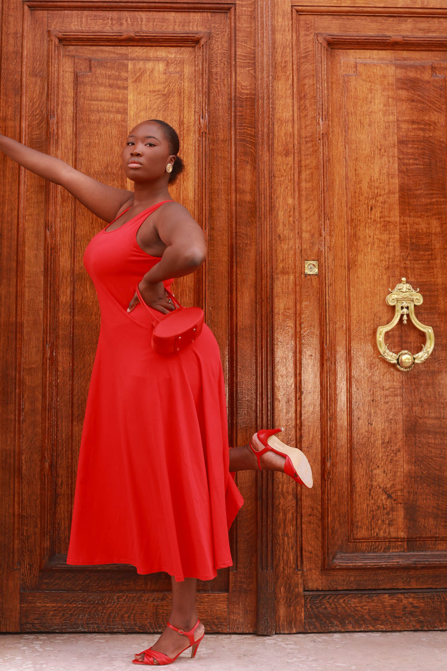 Red Summer Swing Dress