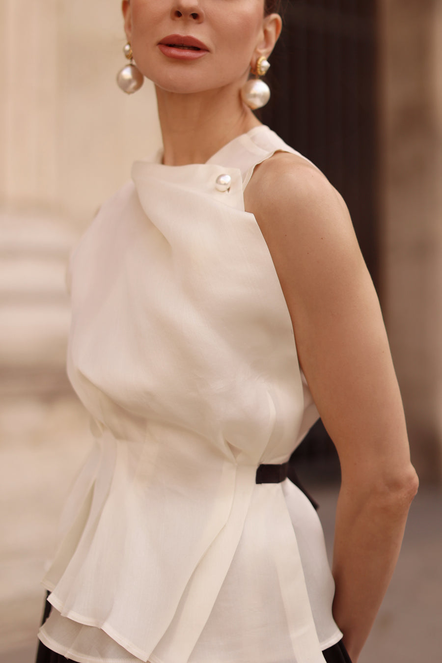 Ivory Silk Orsay Blouse