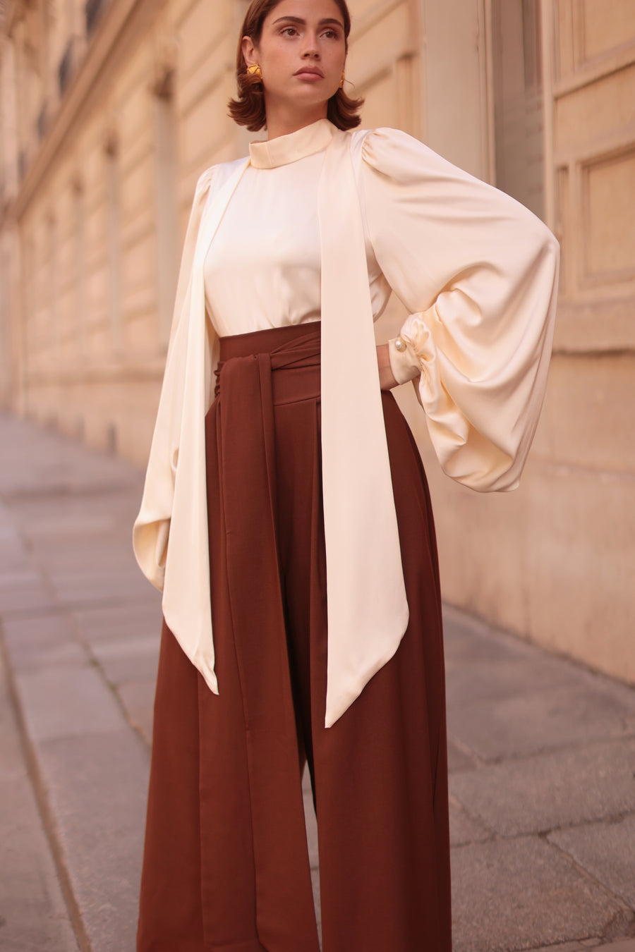 Cream Baroque Blouse