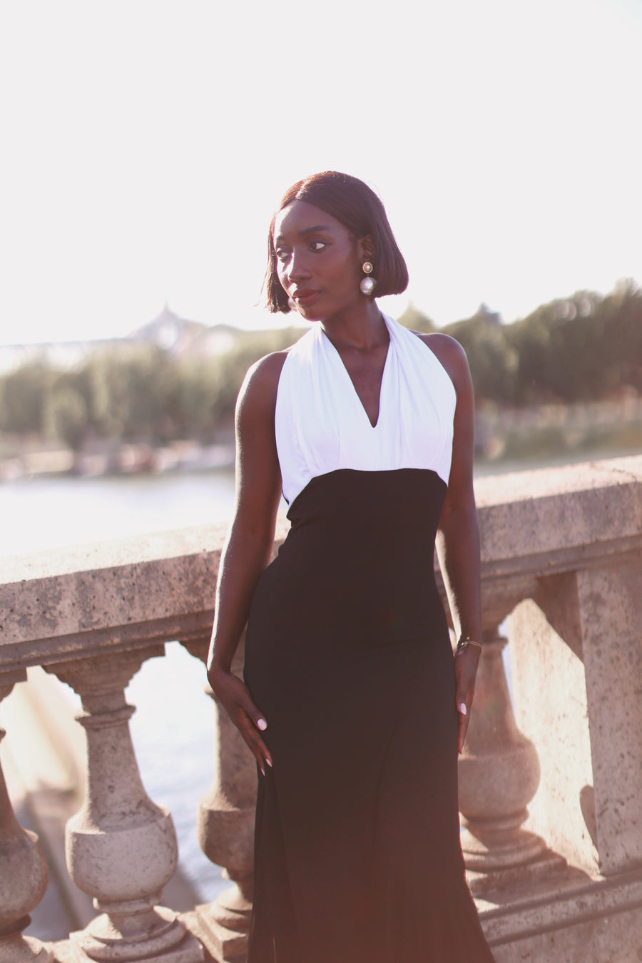 Draped Halter Dress