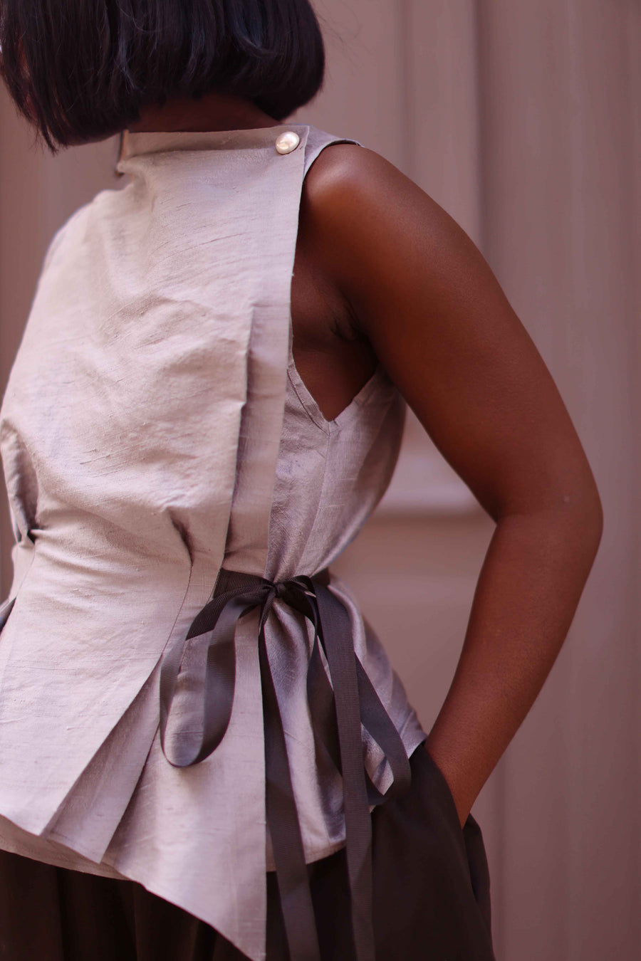Lilac Silk Orsay Blouse