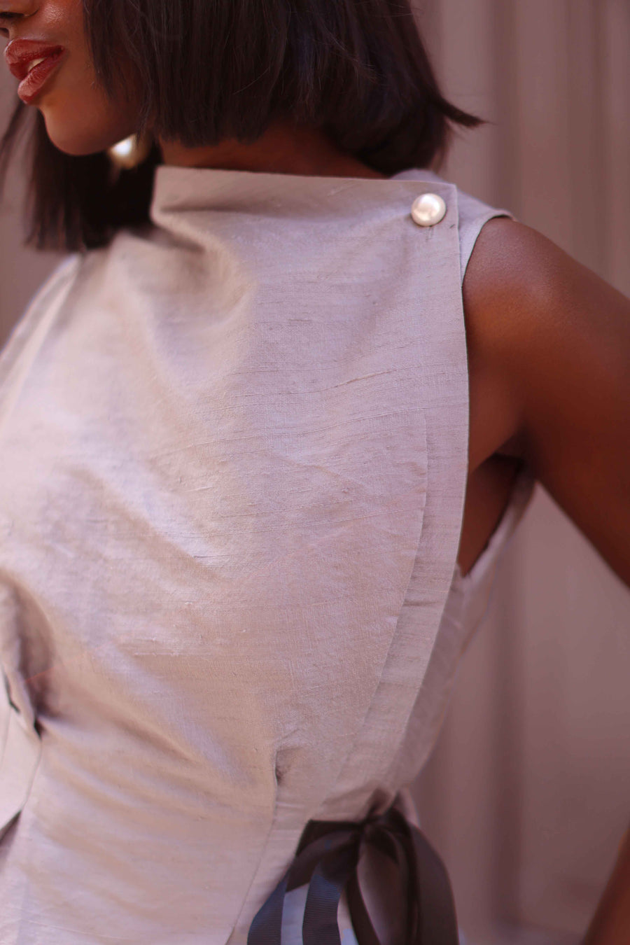 Lilac Silk Orsay Blouse