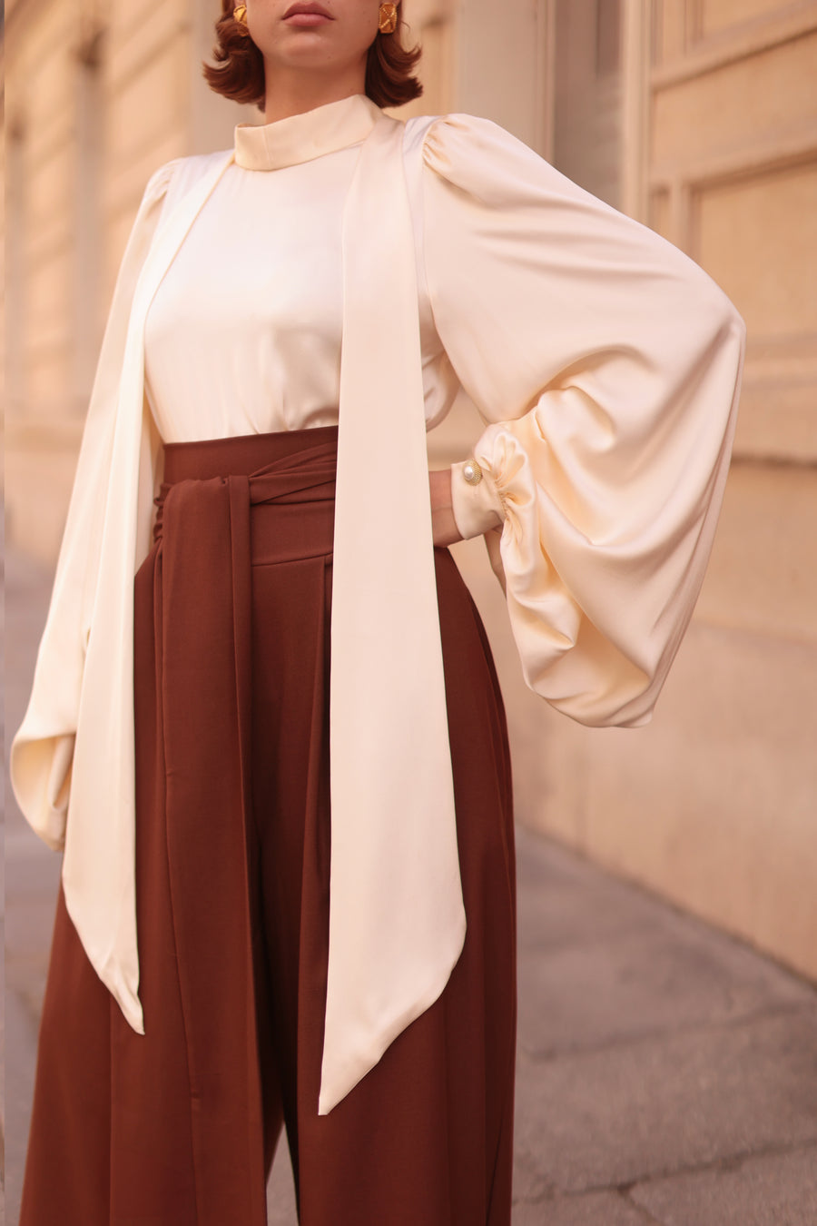 Cream Baroque Blouse