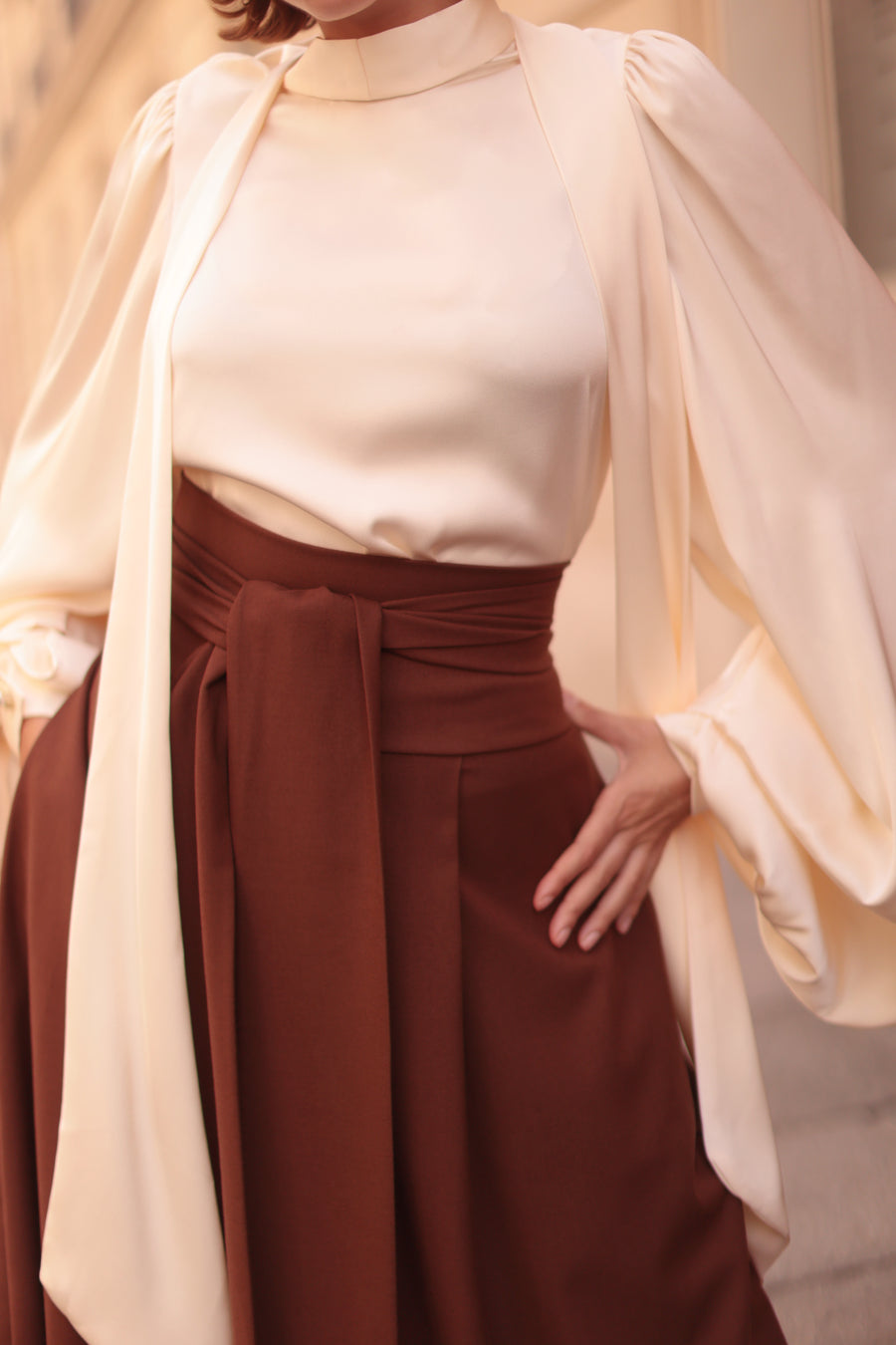 Cream Baroque Blouse