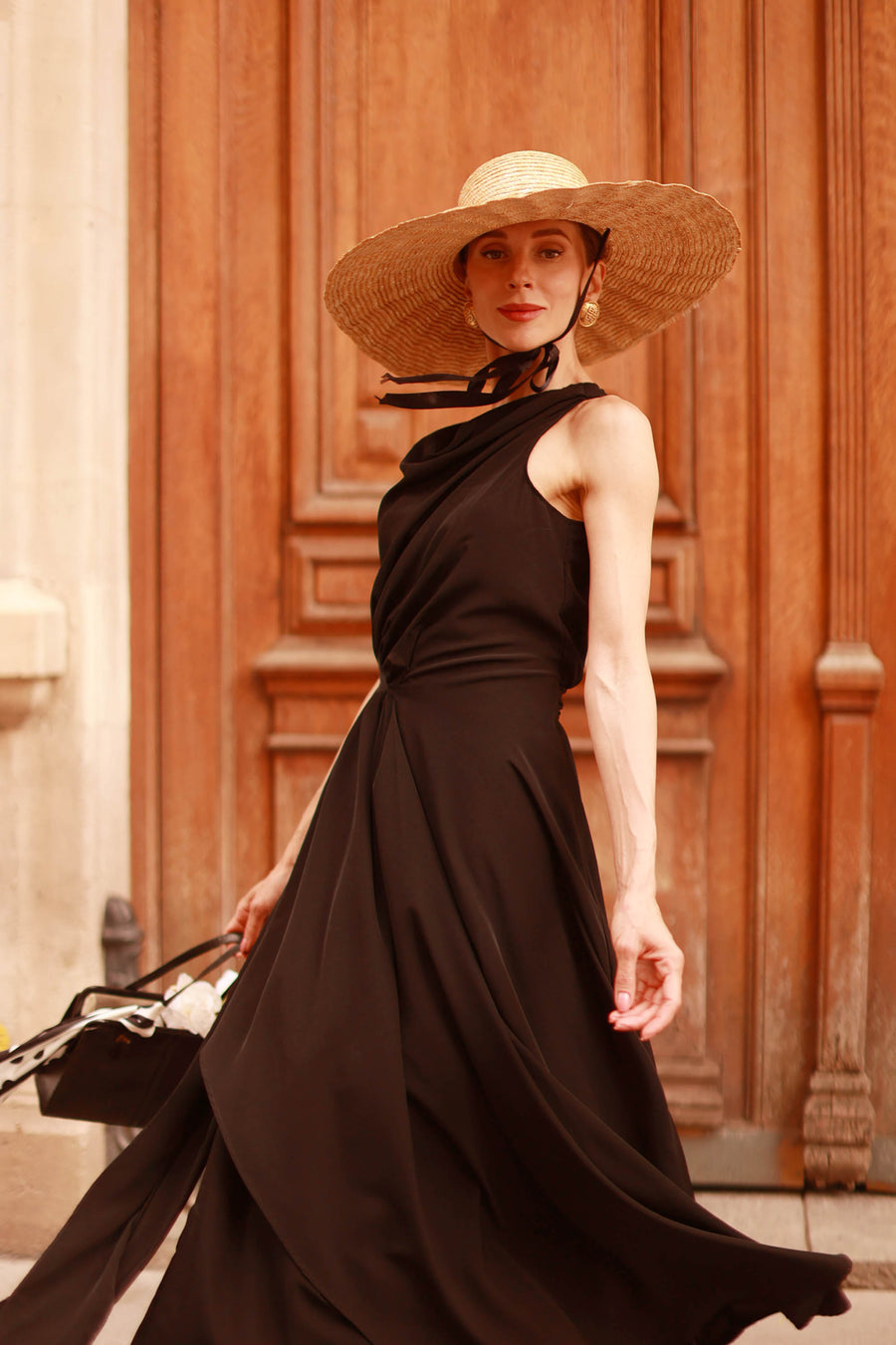 Black Draped Dress