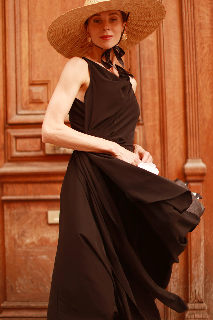 Black Draped Dress