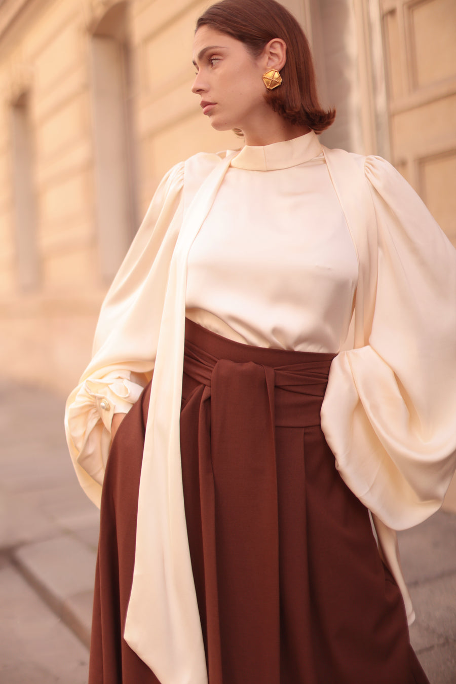 Cream Baroque Blouse