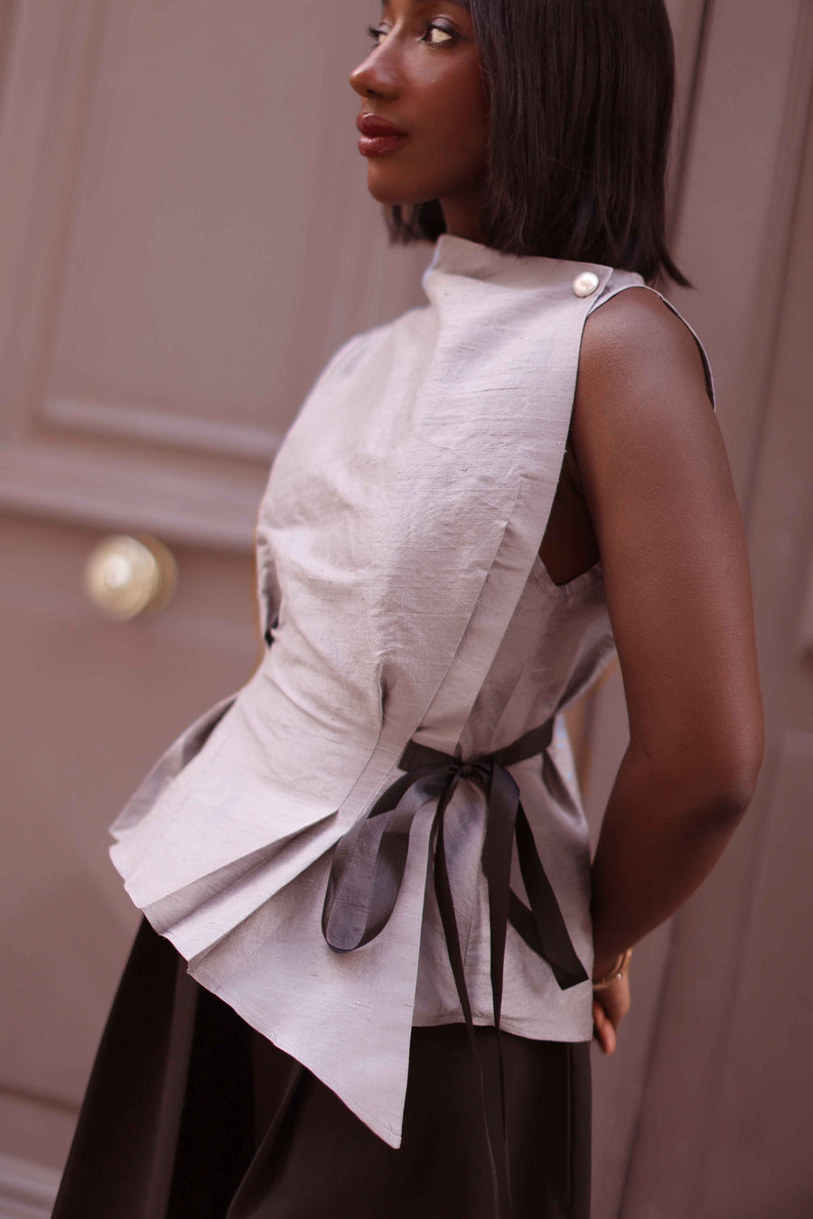 Lilac Silk Orsay Blouse