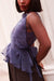 Navy Sheer Silk Orsay Blouse