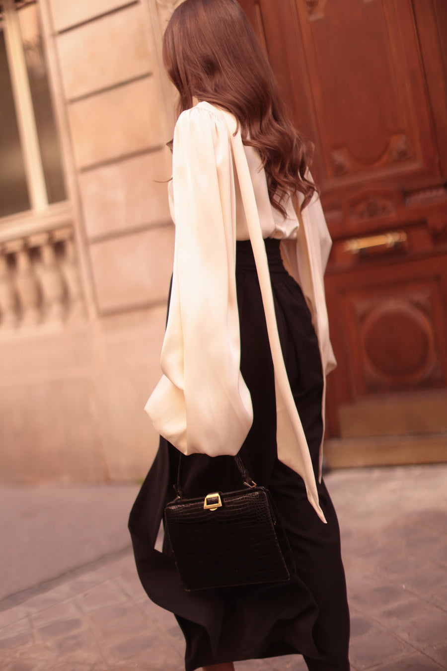Black Tailored Wrap Trousers