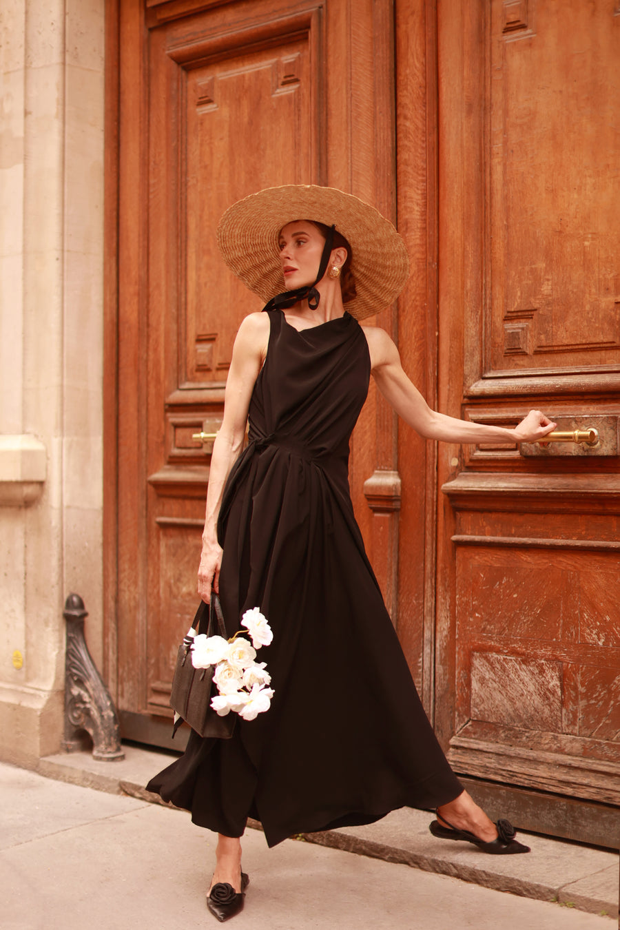 Black Draped Dress