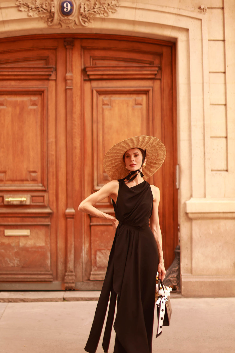 Black Draped Dress