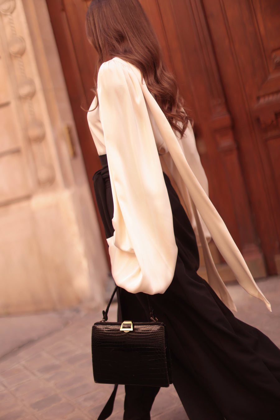 Black Tailored Wrap Trousers
