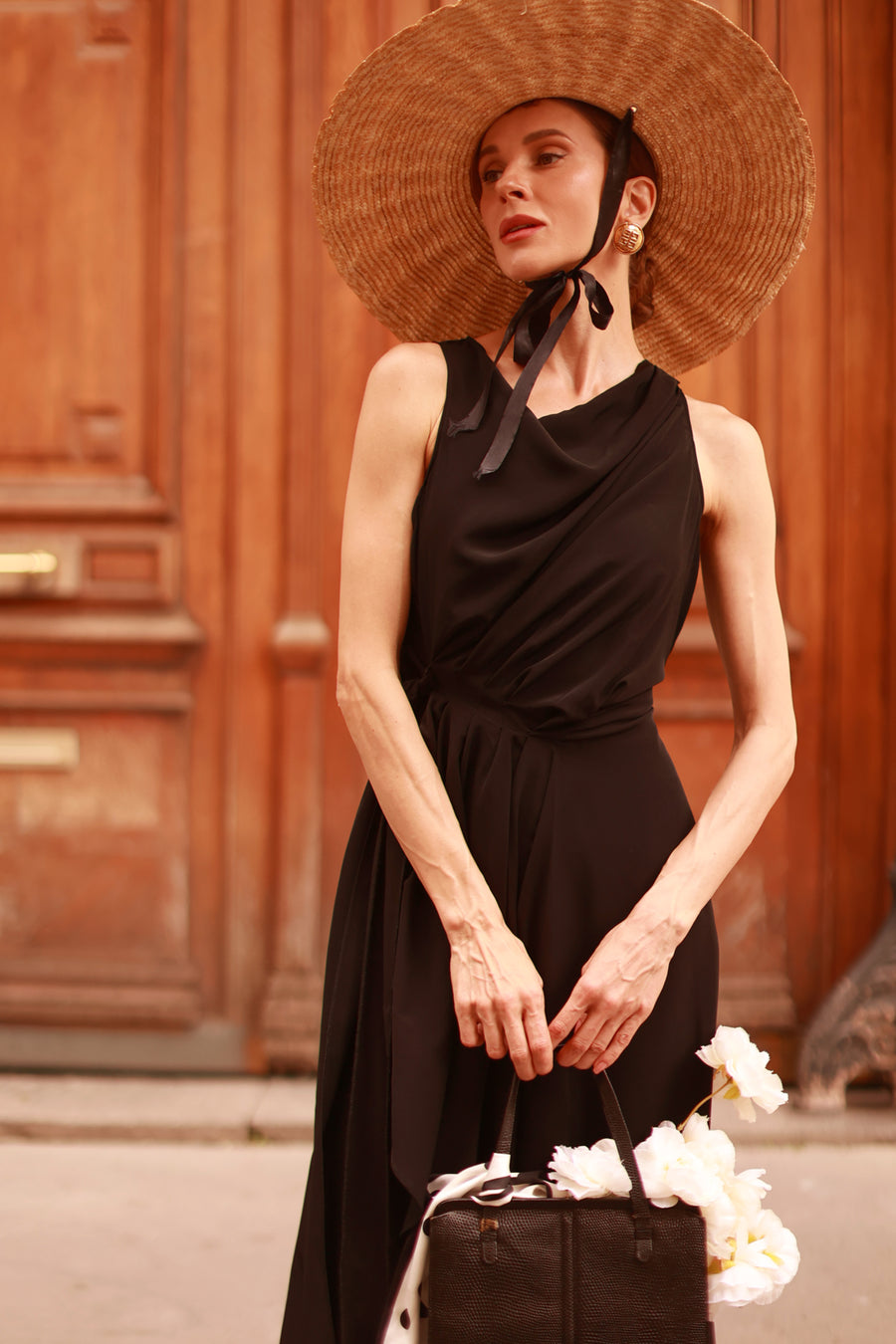 Black Draped Dress