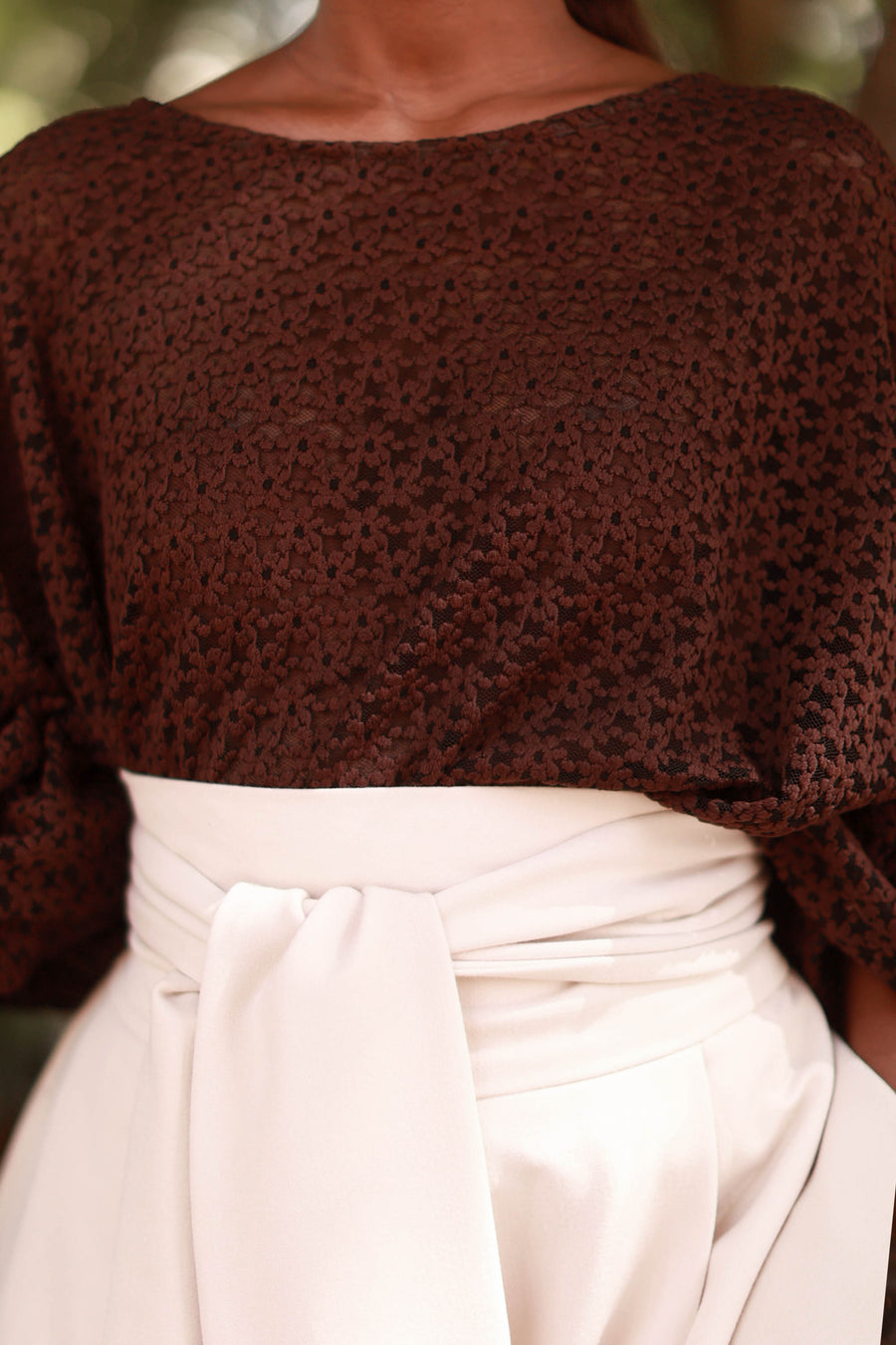 Draped Daisy Lace Blouse