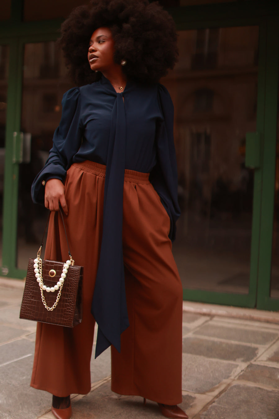 Navy Baroque Blouse