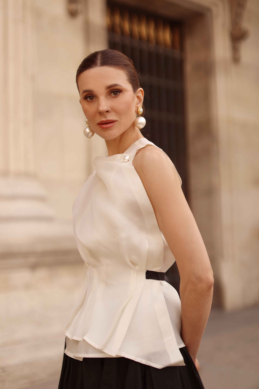 Ivory Silk Orsay Blouse