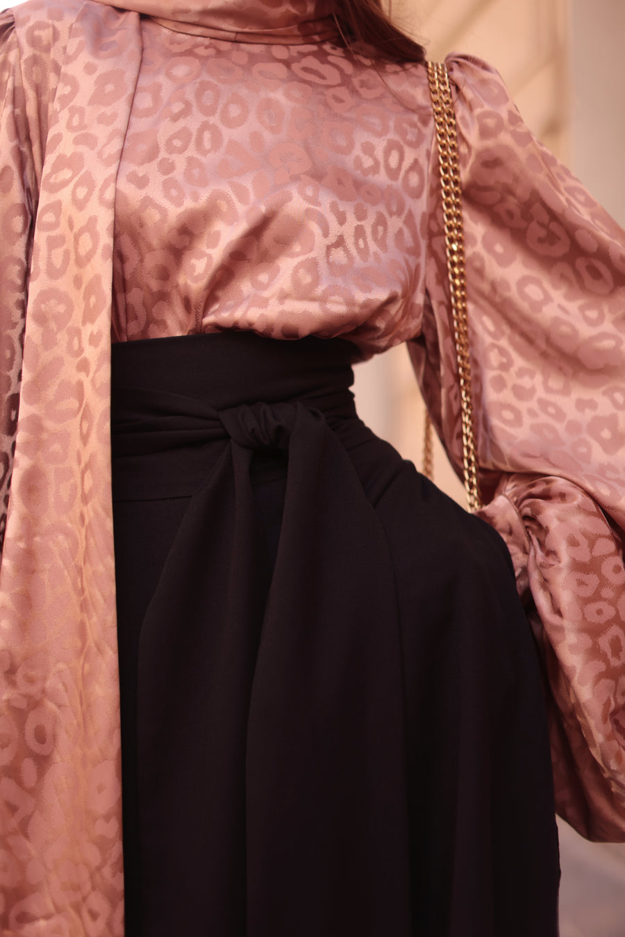 Rose Leopard Baroque Blouse