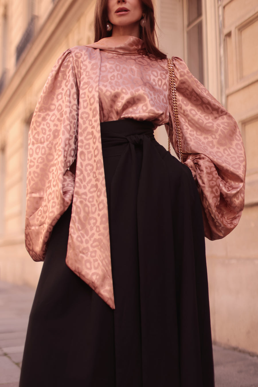 Rose Leopard Baroque Blouse