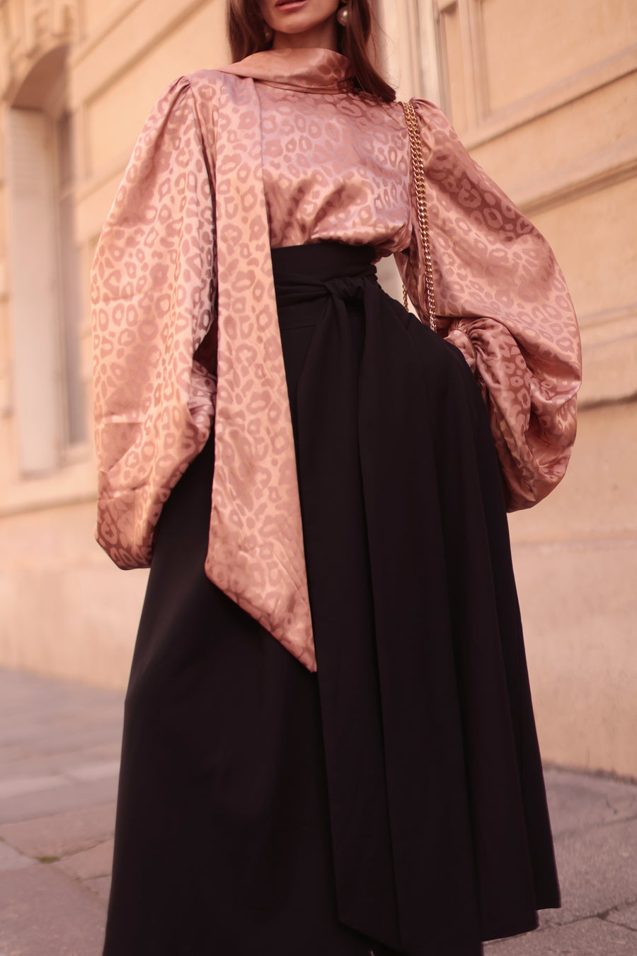 Rose Leopard Baroque Blouse