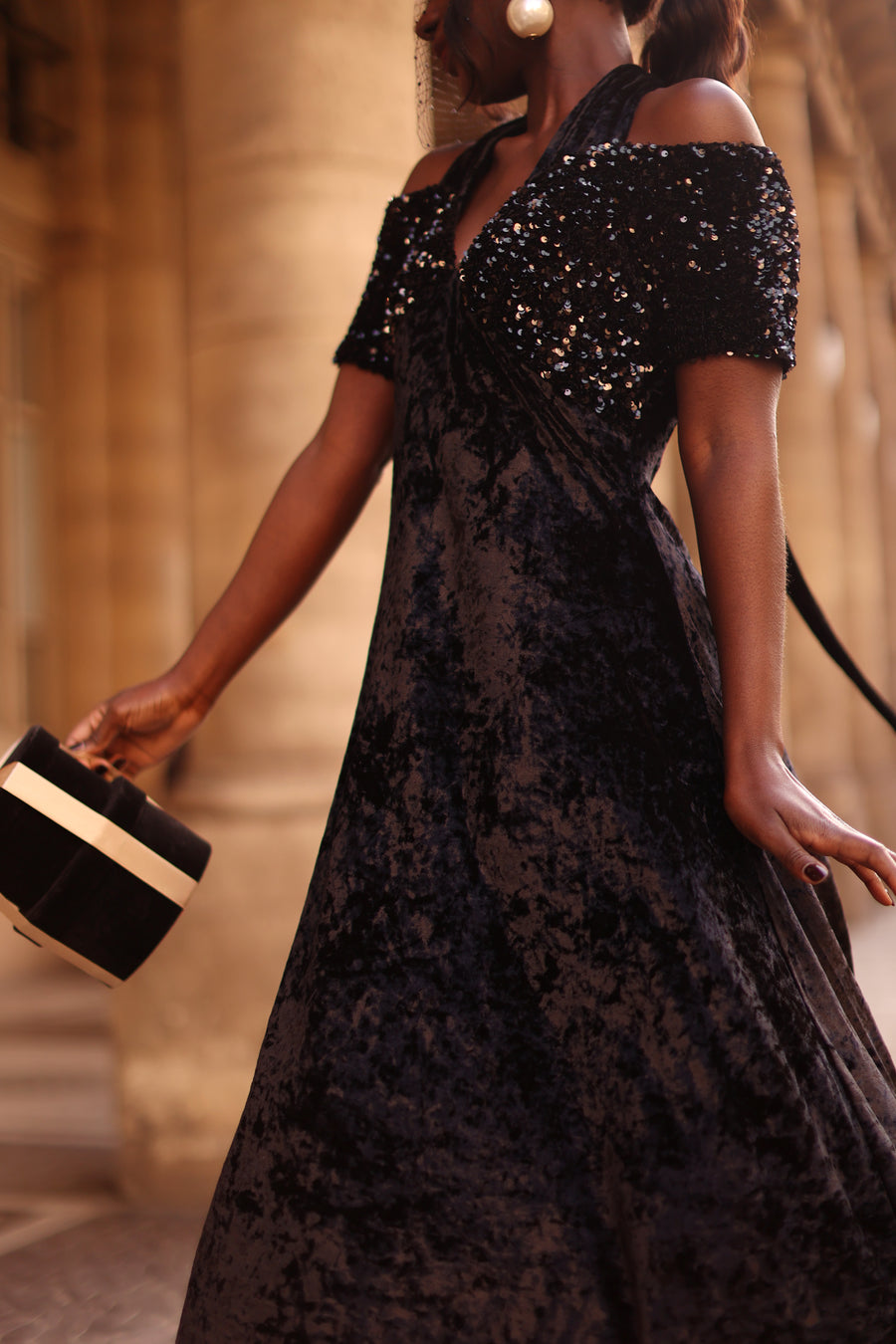 Bustier Sequin Swing Dress