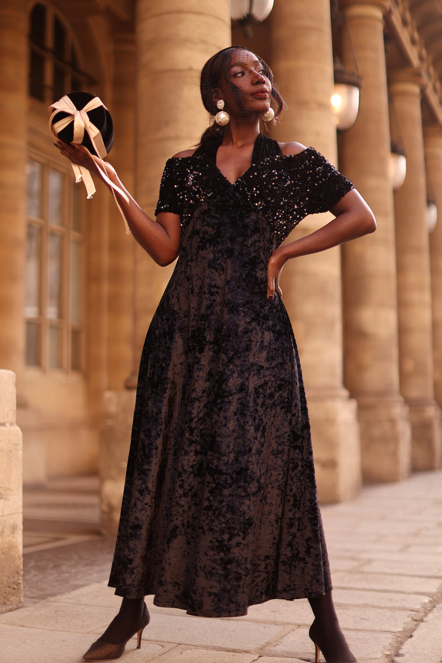 Bustier Sequin Swing Dress