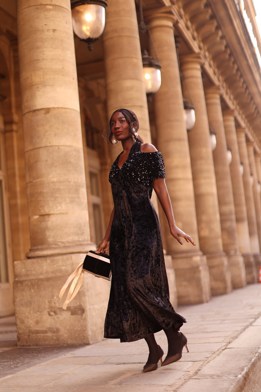 Bustier Sequin Swing Dress