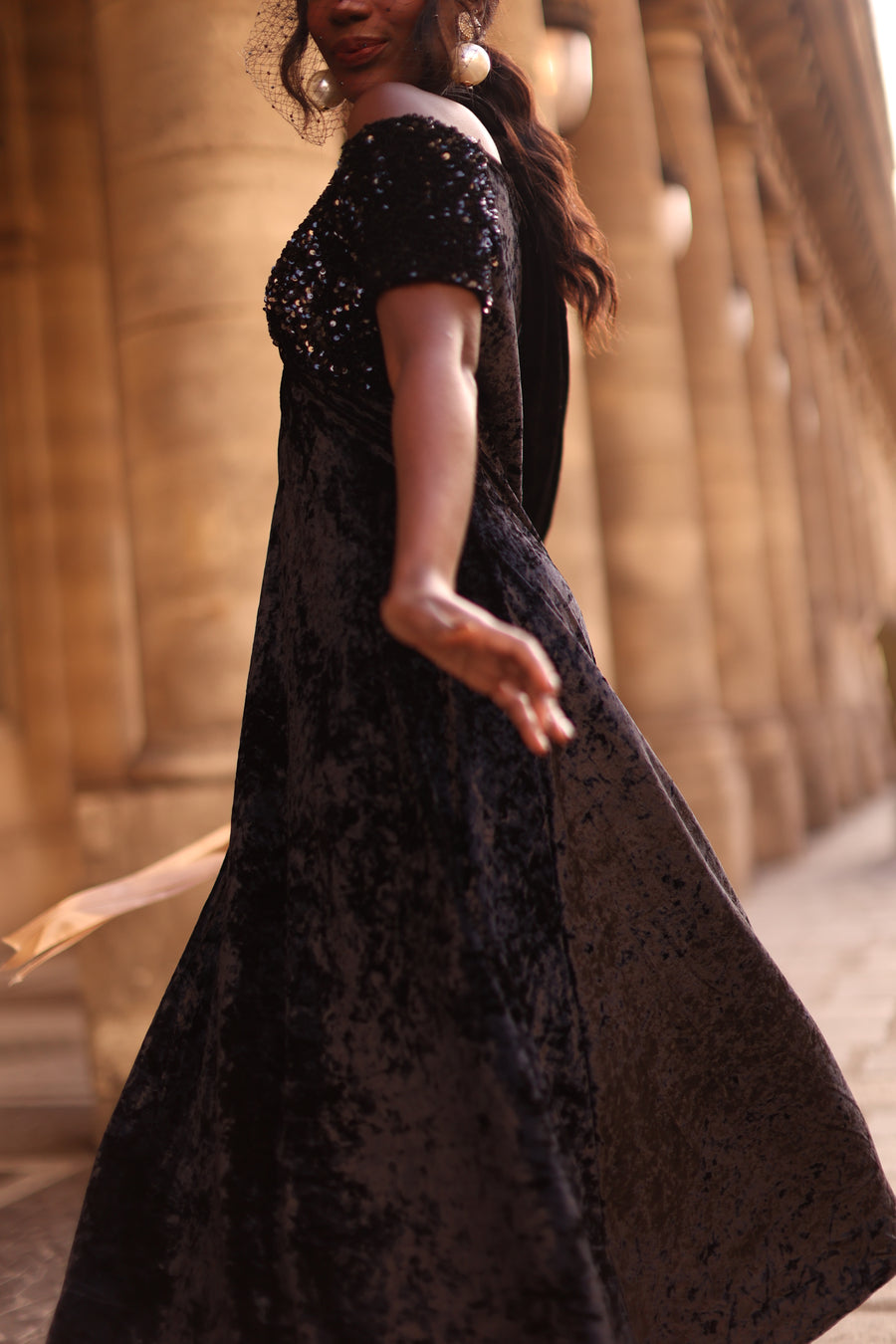 Bustier Sequin Swing Dress