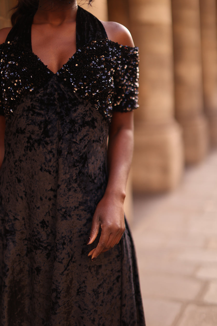 Bustier Sequin Swing Dress