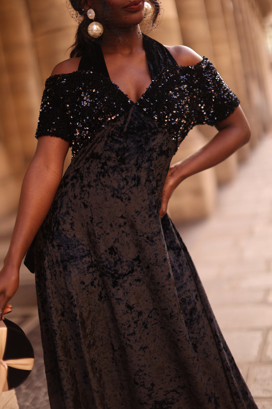 Bustier Sequin Swing Dress