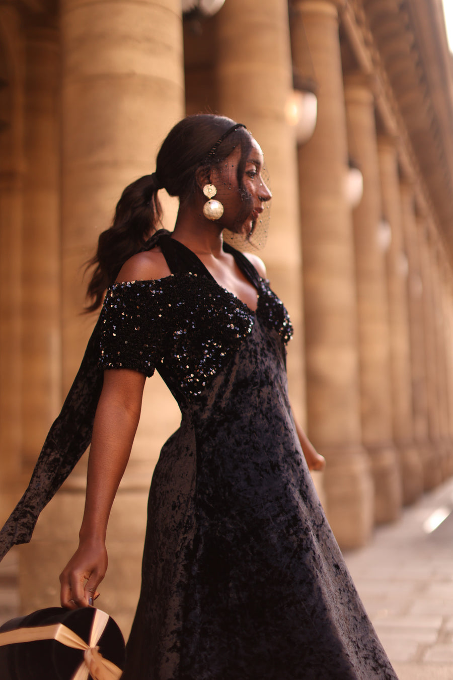 Bustier Sequin Swing Dress