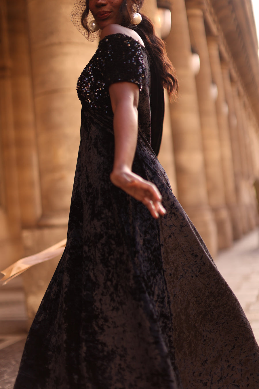 Bustier Sequin Swing Dress