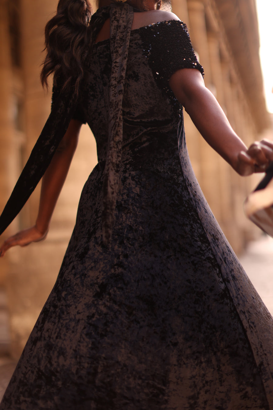 Bustier Sequin Swing Dress