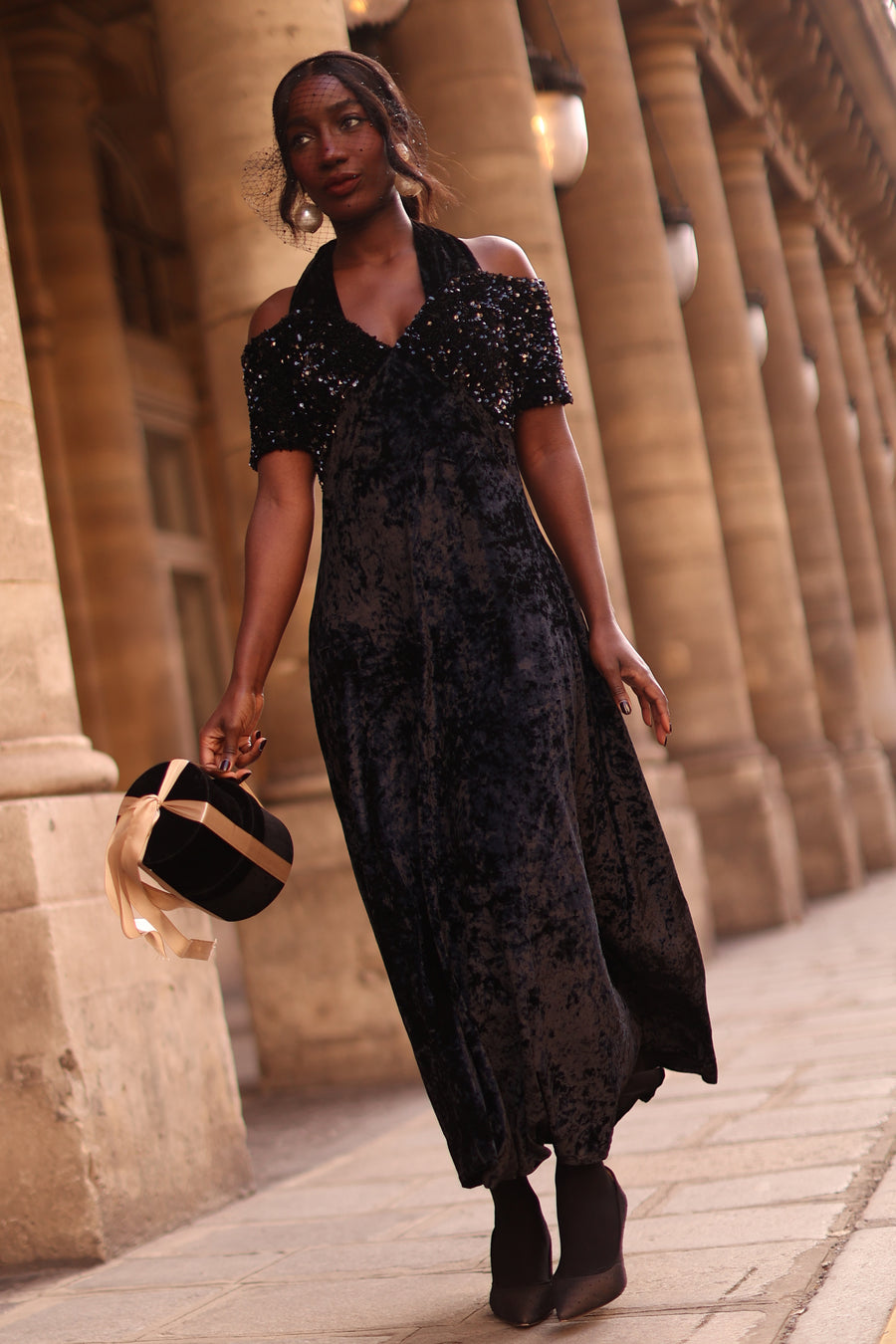 Bustier Sequin Swing Dress