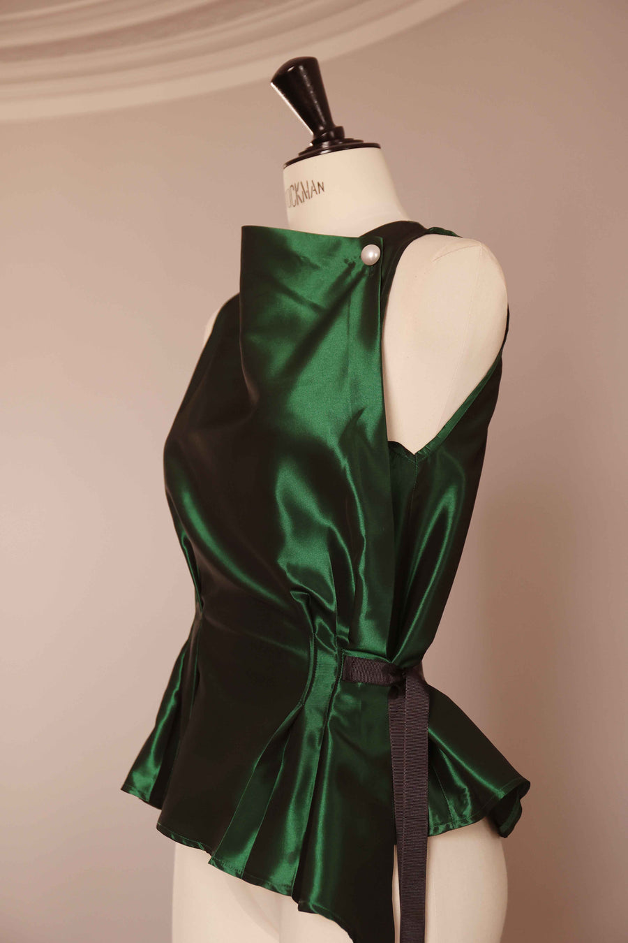 Green Taffeta Orsay Blouse
