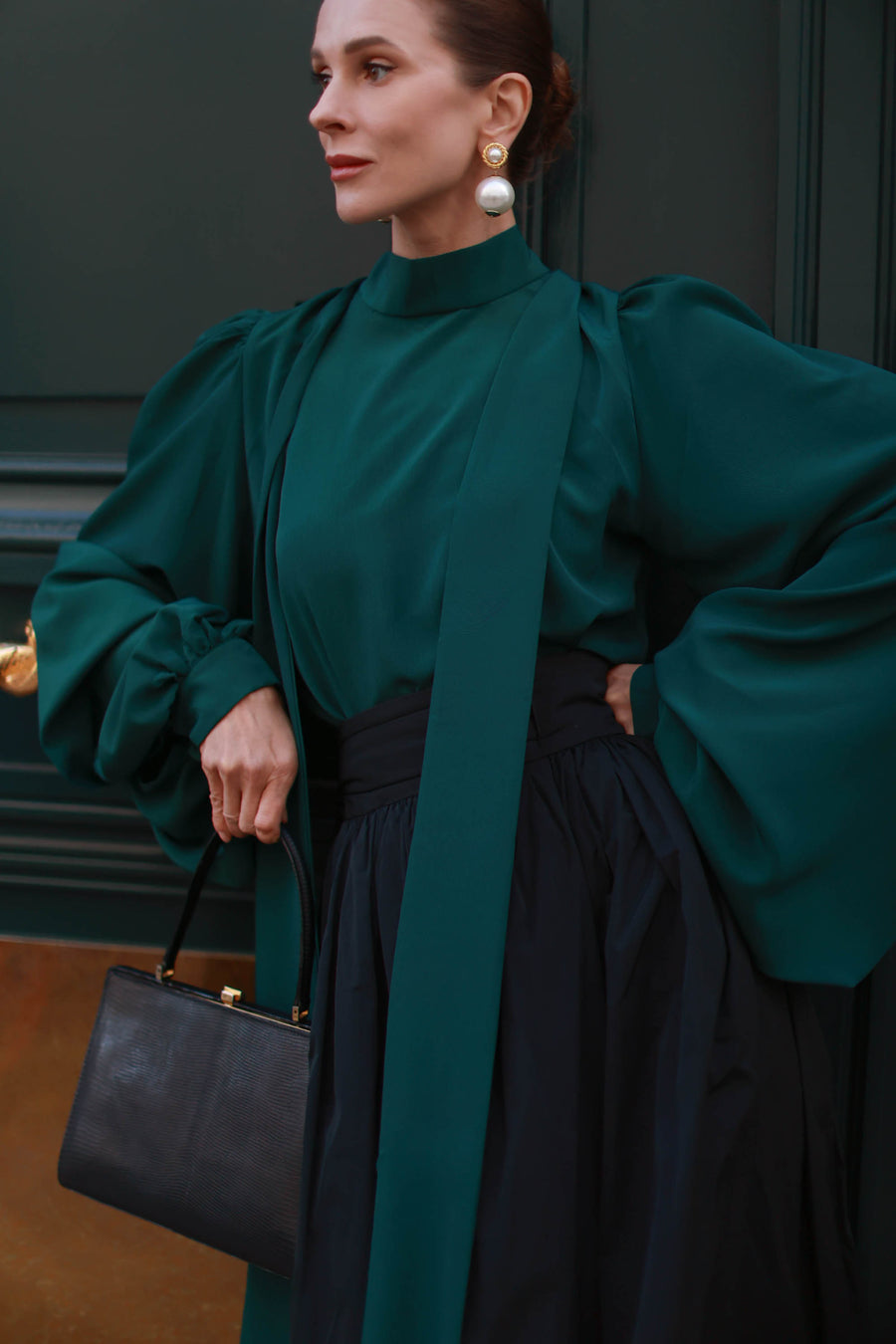 Green Baroque Blouse