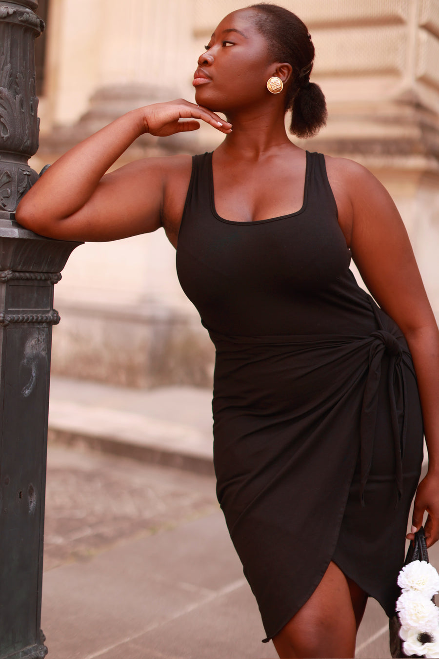 Black Summer Wrap Dress